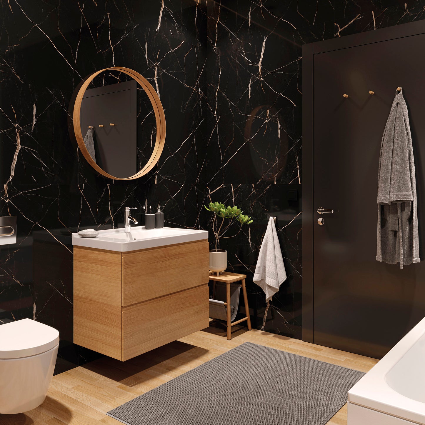 Vilo SPC Wall Panel Calacatta Black - Sample