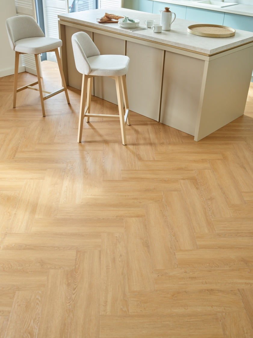 Rega Herringbone Vinyl Flooring Utah Oak (16 Pack)