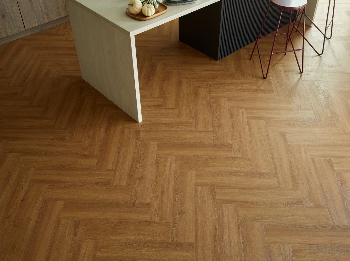 Rega Herringbone Vinyl Flooring Phoenix Oak (16 Pack)