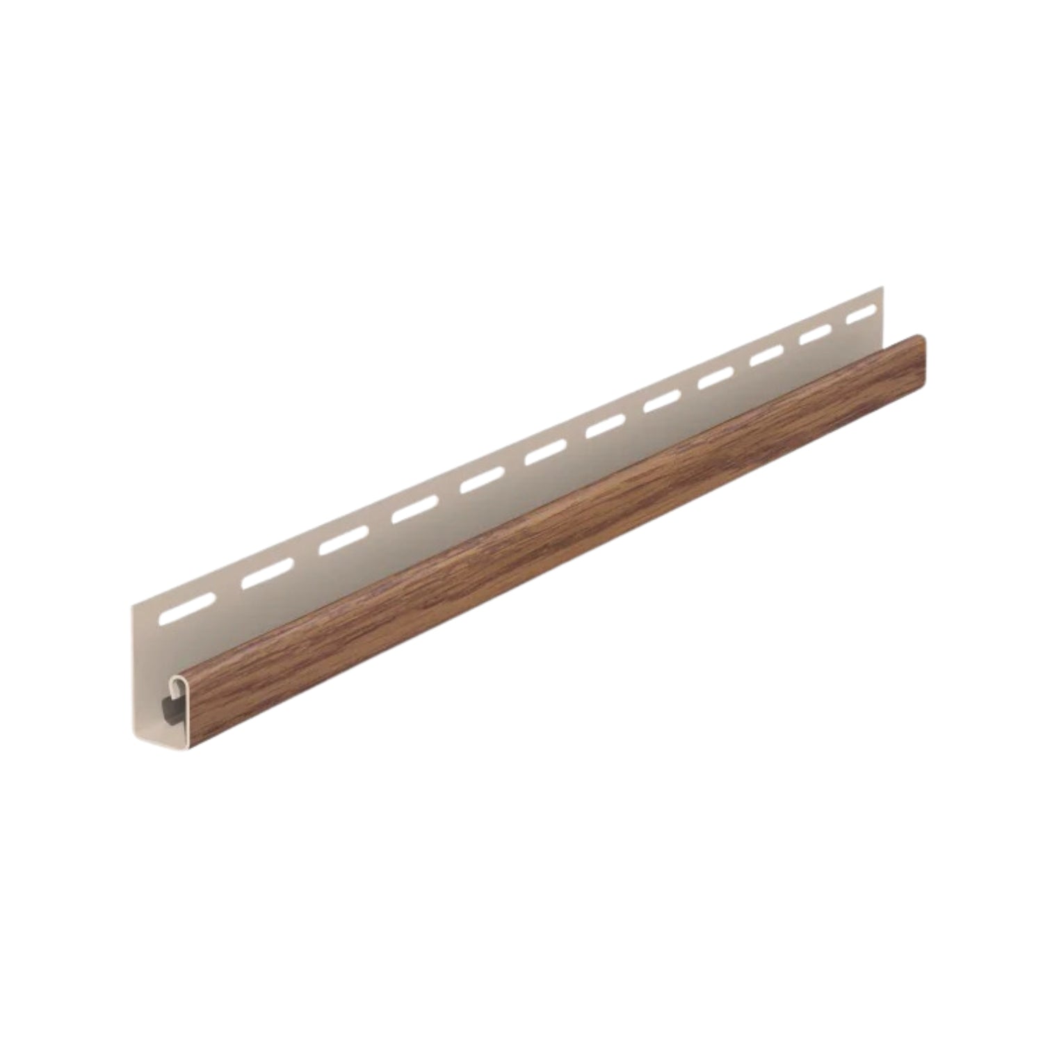 J-Trim for vilo Fronto cladding boards in colour golden oak.