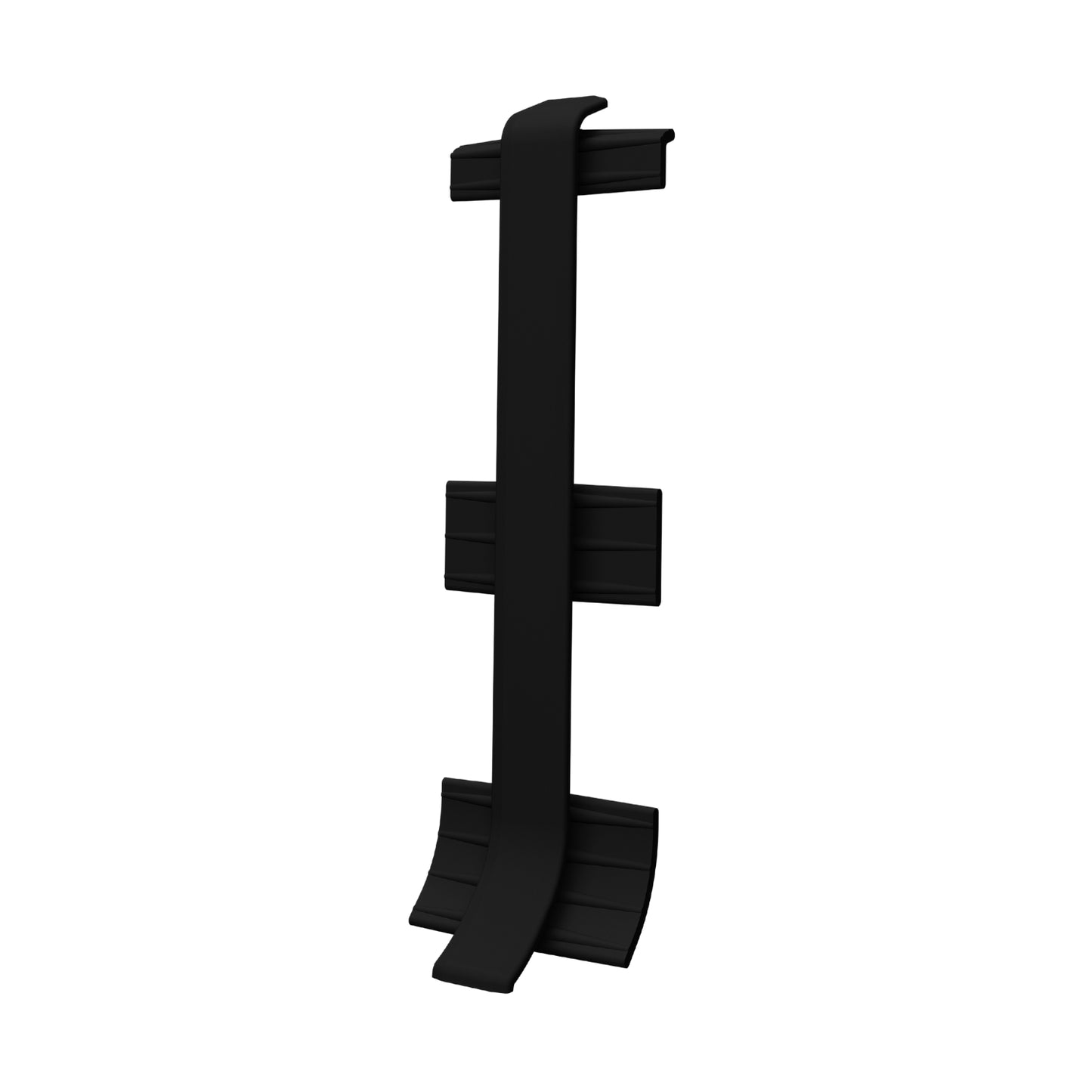 Connector piece for the Linela skirting board in black