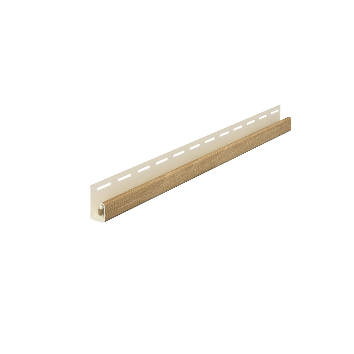 J Trim for vilo Fronto cladding boards in colour oak.