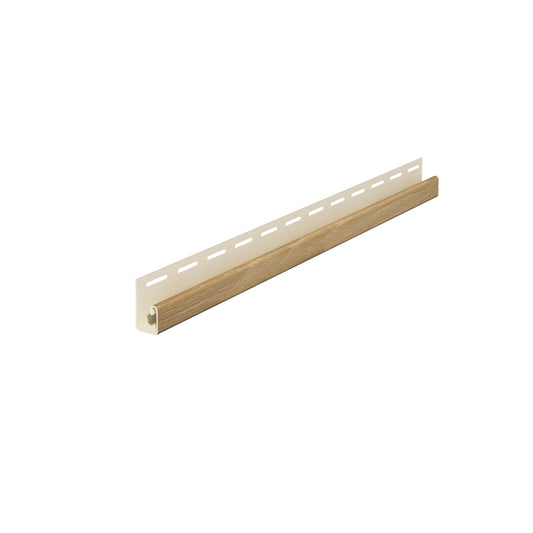 J Trim for vilo Fronto cladding boards in colour oak.