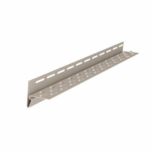 Bottom ventilation trim for vilo Fronto cladding boards.