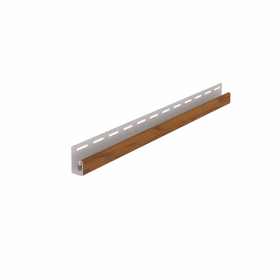 J Trim for vilo Fronto cladding boards in colour walnut.